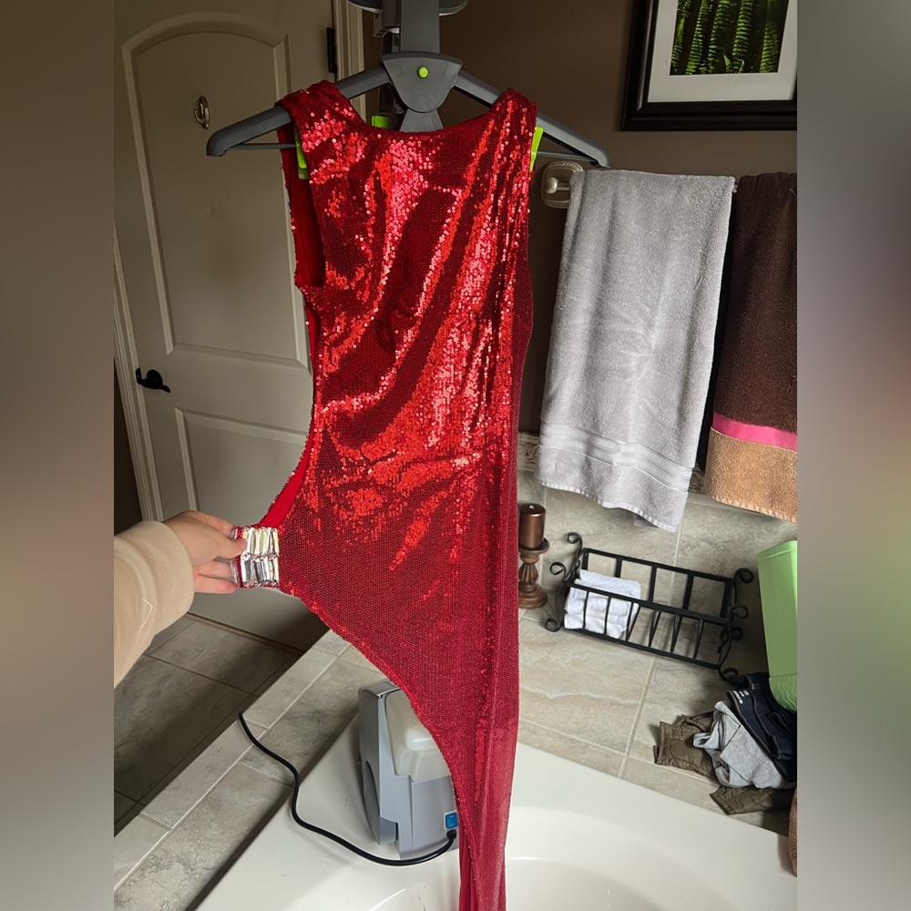 Sparkly Red Dress with Undershorts